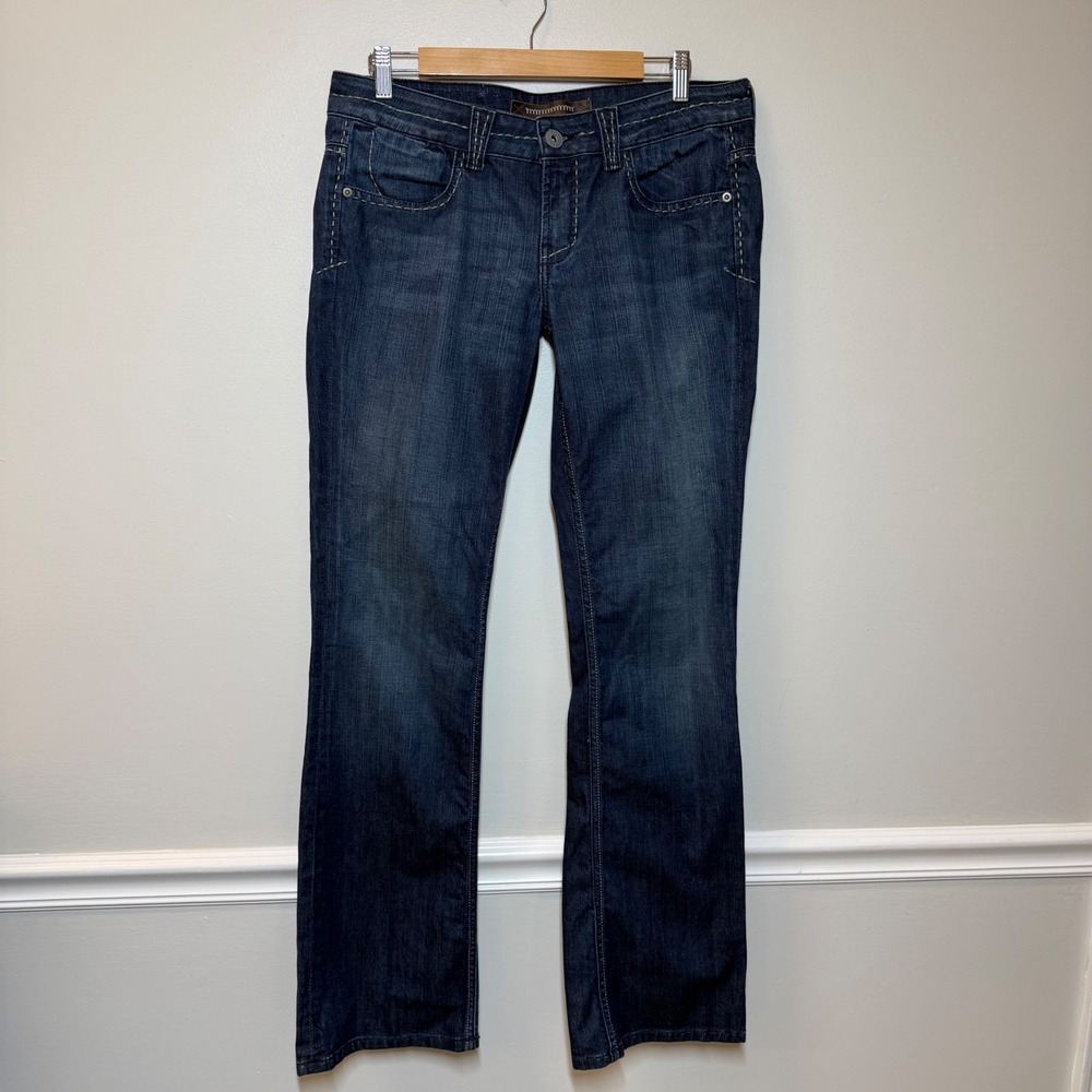 Yanuk PAIGE Bootcut Jeans Women Size 31 Dark Wash Stretch Mid Rise 32x32